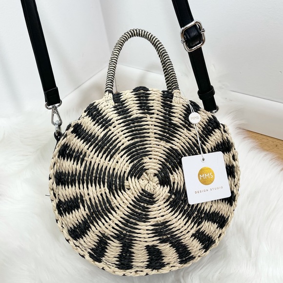🍒MMS Design Studio White&black Straw Purse - Picture 8 of 9